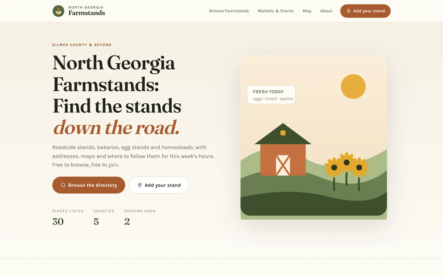 North Georgia Farmstands homepage