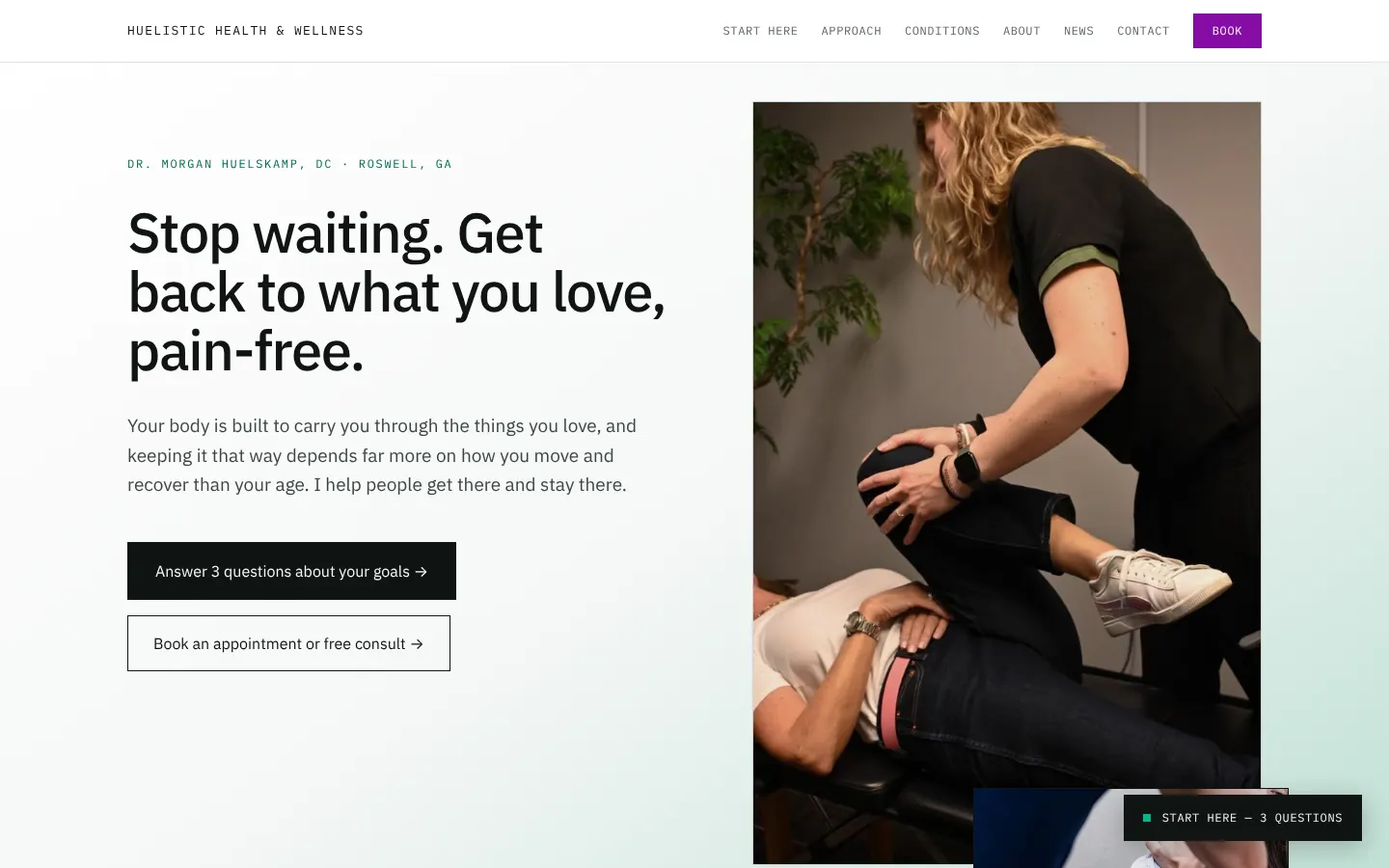 Huelistic Health & Wellness homepage